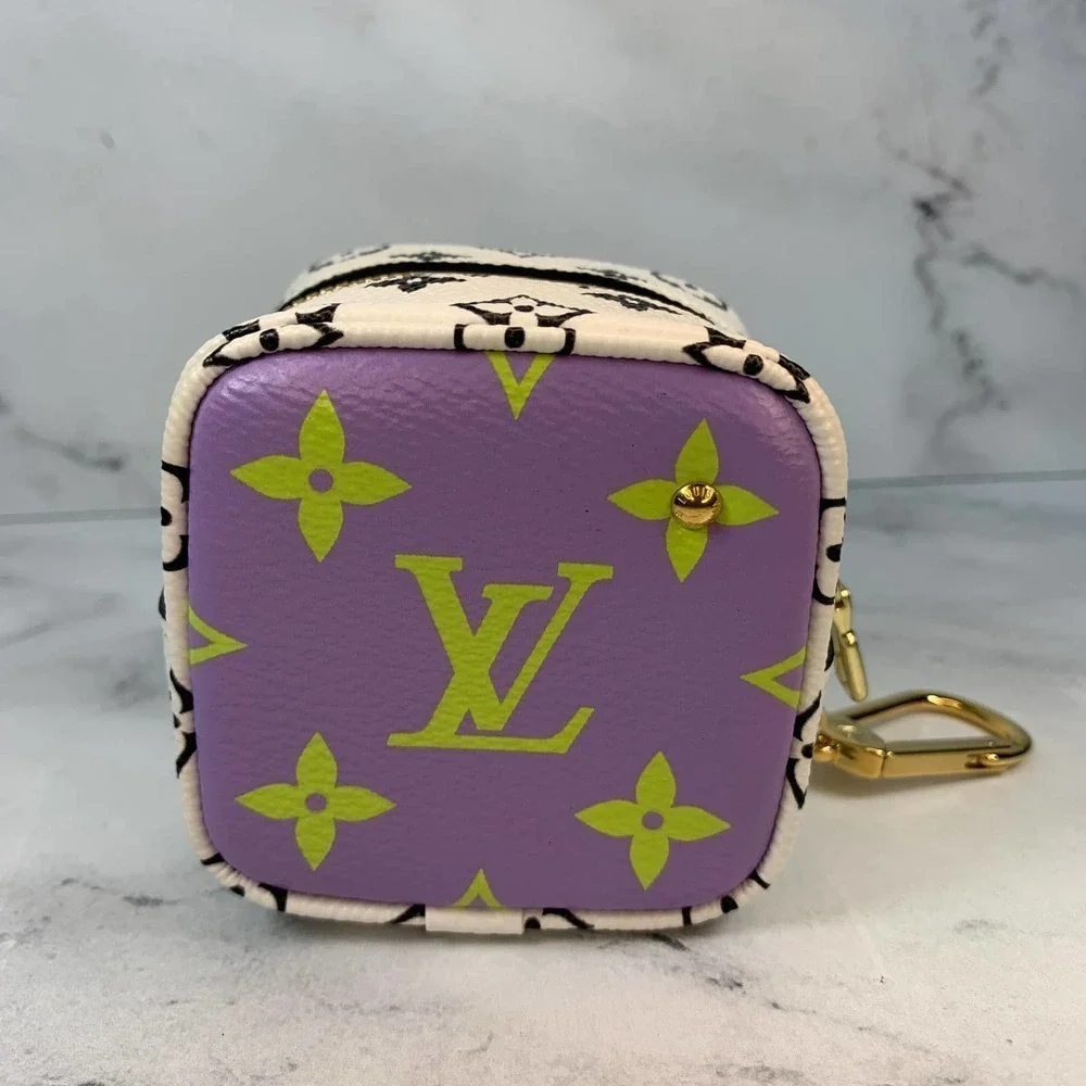 Louis Vuitton Giant Cube Monogram Purple/Black/White Coin Purse Chain Case LV